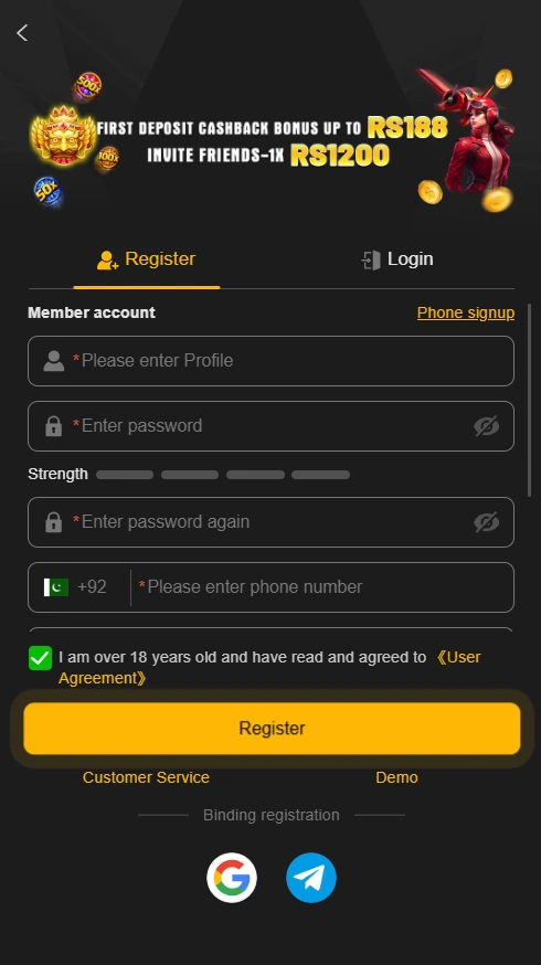 188pkr game login Screenshot