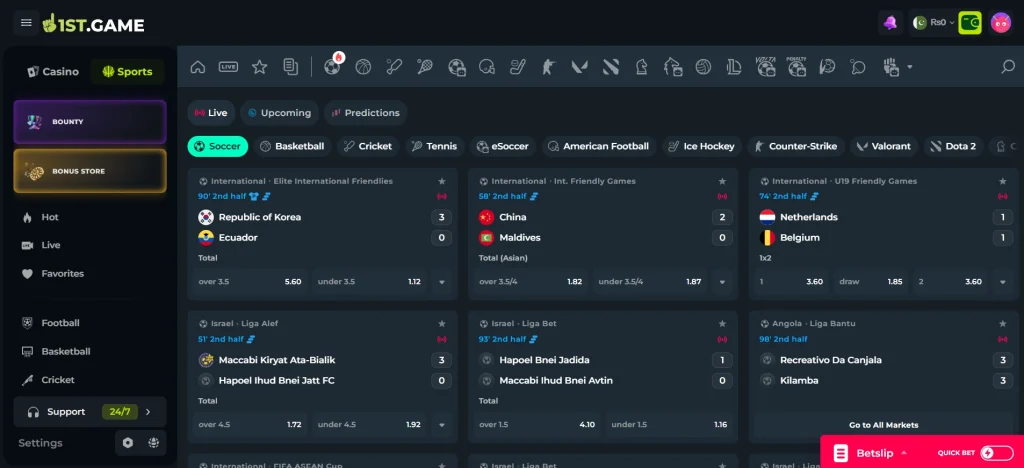 1st game sports Screenshot