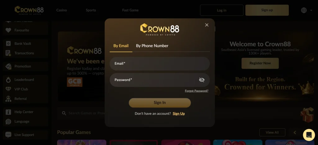 crown88 game login Screenshot