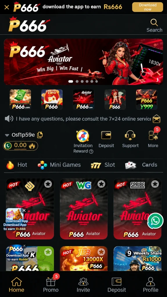 P666 game Casino App Homepage